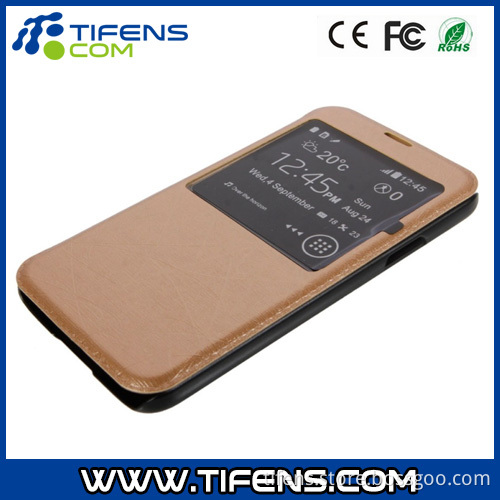 PU Leather Cell Phone Case with Display Hole for Samsung S5/I9600